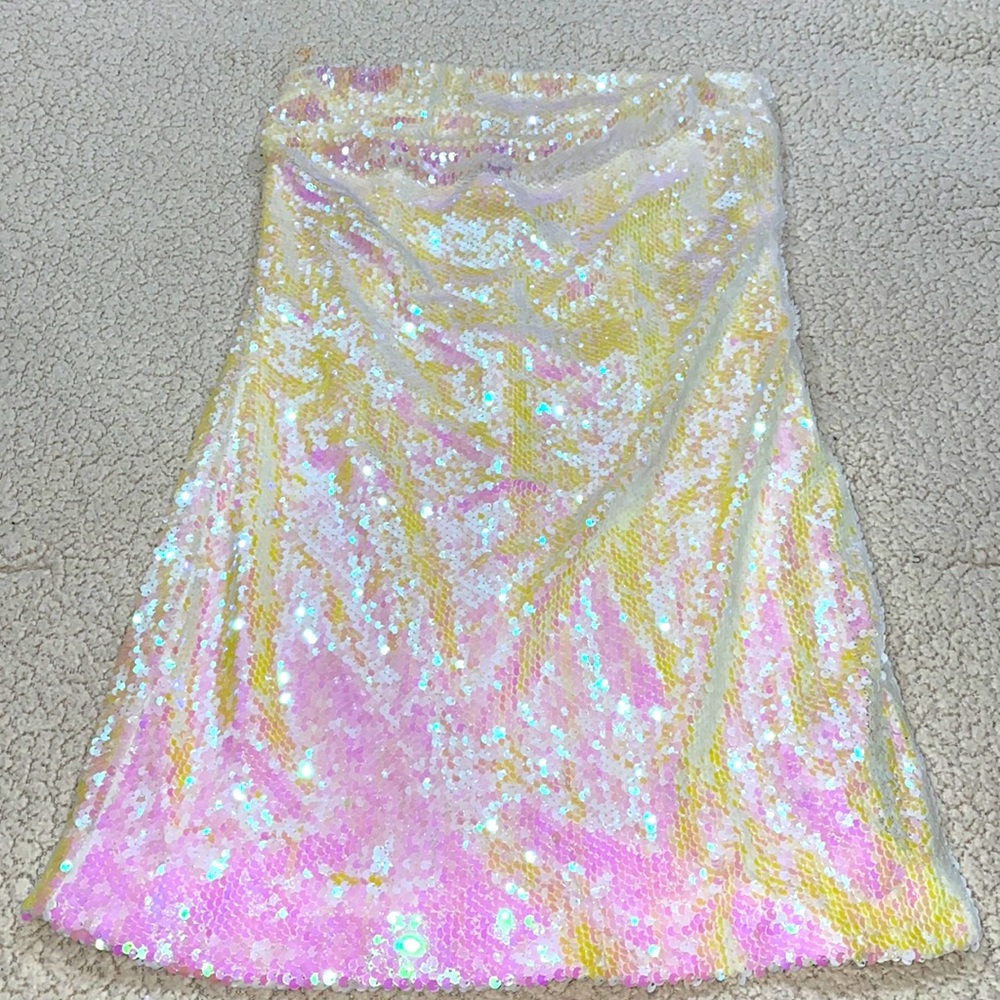 Iridescent sequin cocktail dress